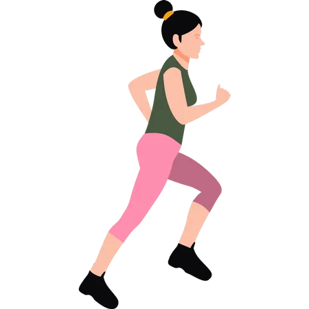 The Girl Is Running For Exercise Illustration