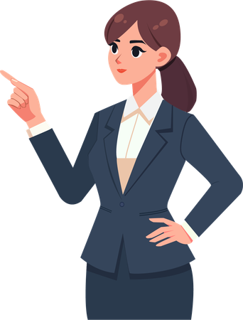 Young woman showing presentation  Illustration