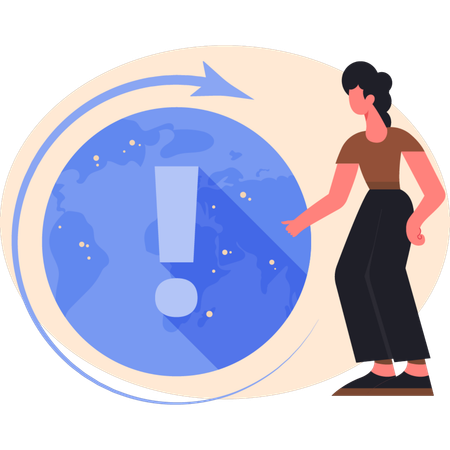 Young woman showing reload info  Illustration