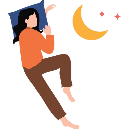 Young woman sleeping  Illustration