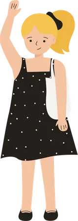 Young woman smiling and waving hand  Illustration