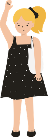 Young woman smiling and waving hand  Illustration