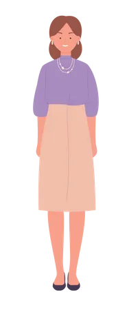 Young woman standing  Illustration