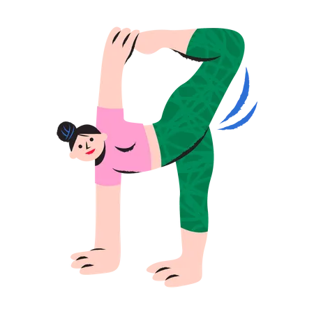 Young Woman stretching  Illustration