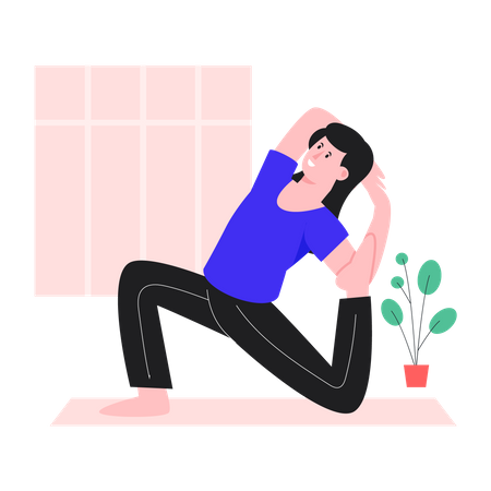 Young Woman stretching  Illustration