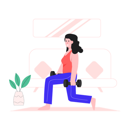 Young Woman stretching  イラスト