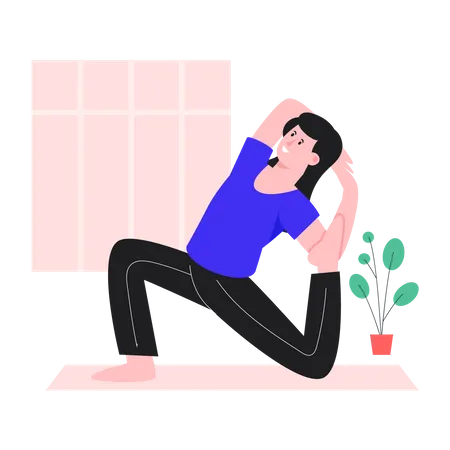 Young Woman stretching  Illustration