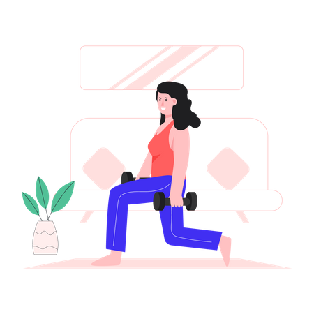 Young Woman stretching  Illustration