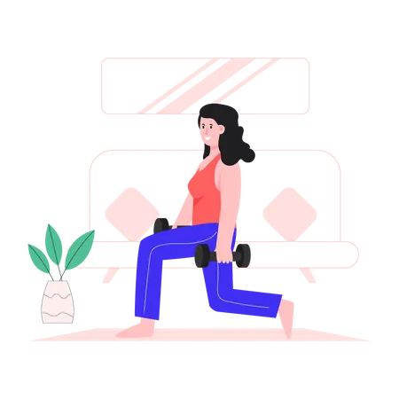 Young Woman stretching  Illustration