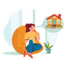 thinking about house illustration free download