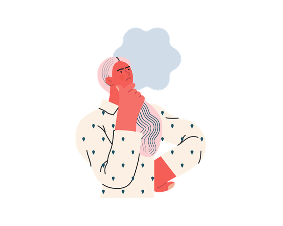 Young woman thinking  Illustration