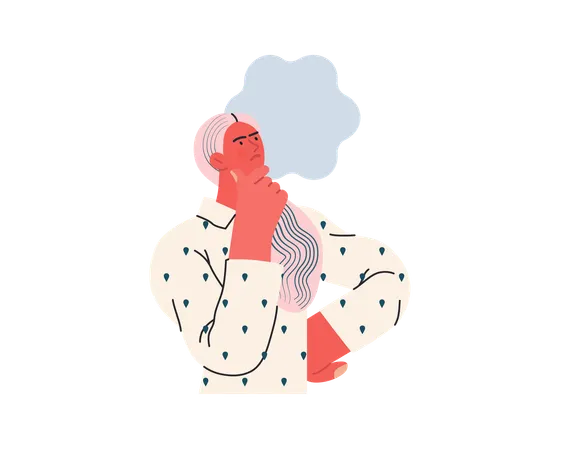 Young woman thinking  Illustration