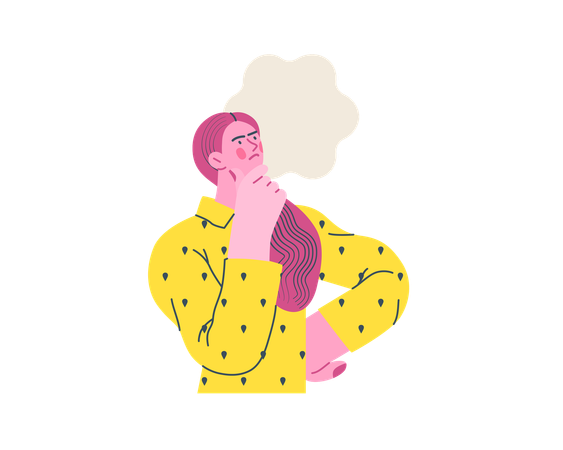 Young woman thinking  Illustration