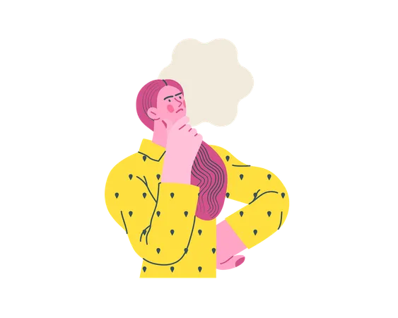 Young woman thinking  Illustration