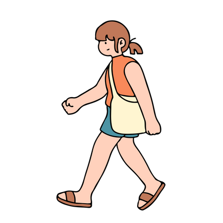 Young Woman Walking  Illustration