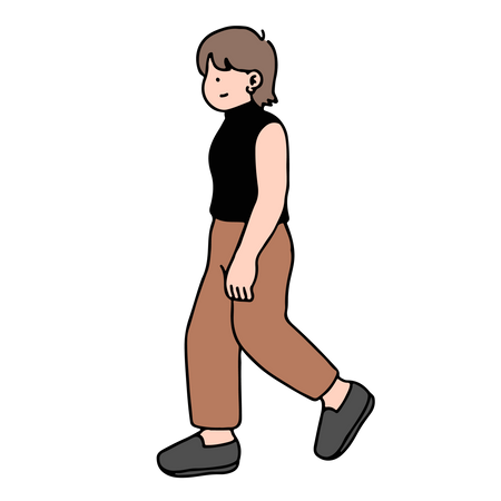 Young Woman Walking  Illustration