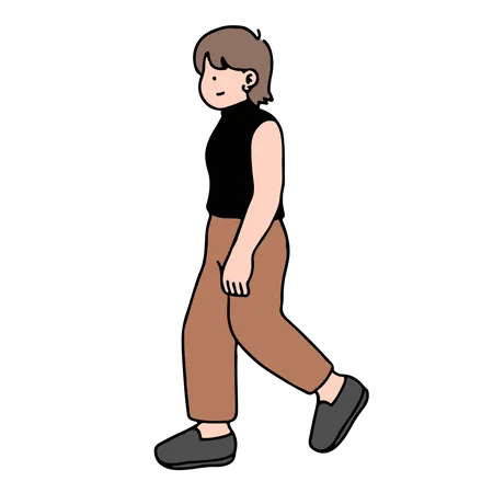 Young Woman Walking  Illustration