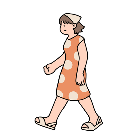 Young Woman Walking  Illustration