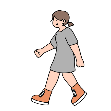 Young Woman Walking  Illustration