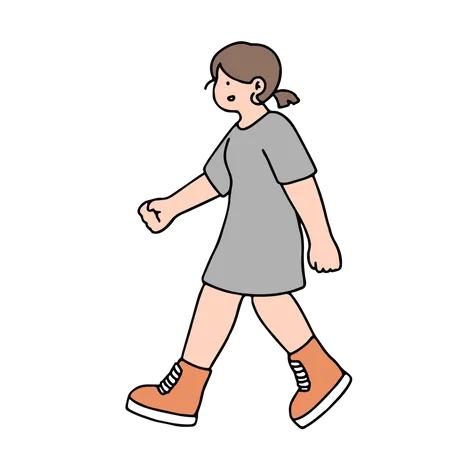 Young Woman Walking  Illustration