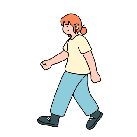 Young Woman Walking  Illustration