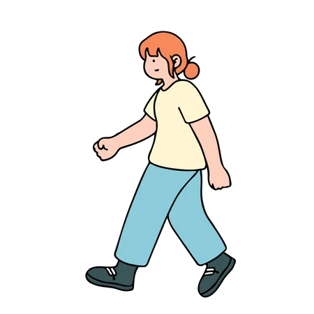 Young Woman Walking  Illustration