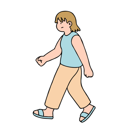 Young Woman Walking  Illustration