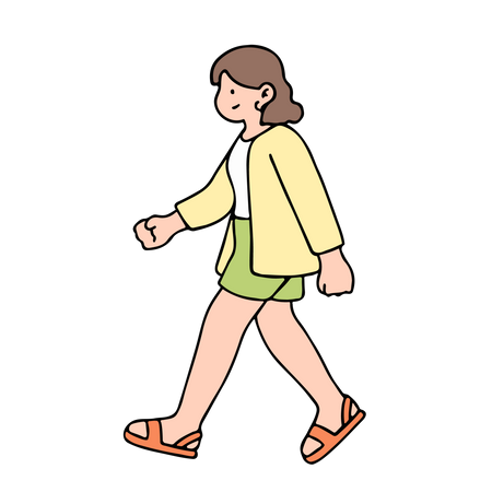 Young Woman Walking  Illustration