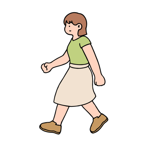 Young Woman Walking  Illustration