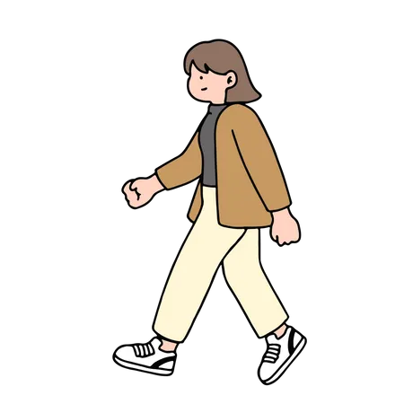 Young Woman Walking  Illustration