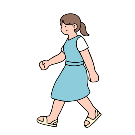 Young Woman Walking  Illustration