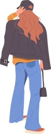Young woman wearing jeans  Illustration
