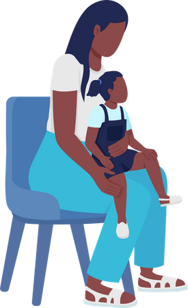 Young woman with kid Illustration