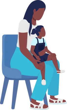 Young woman with kid  Illustration