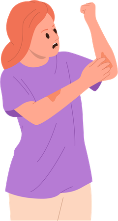 Young woman with psoriasis  Illustration