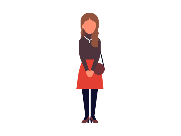 Young woman with purse Illustration