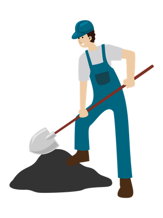 Young worker working  Illustration