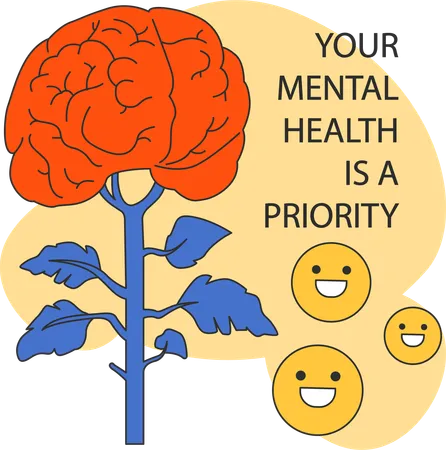 Your mental health is priority  Illustration