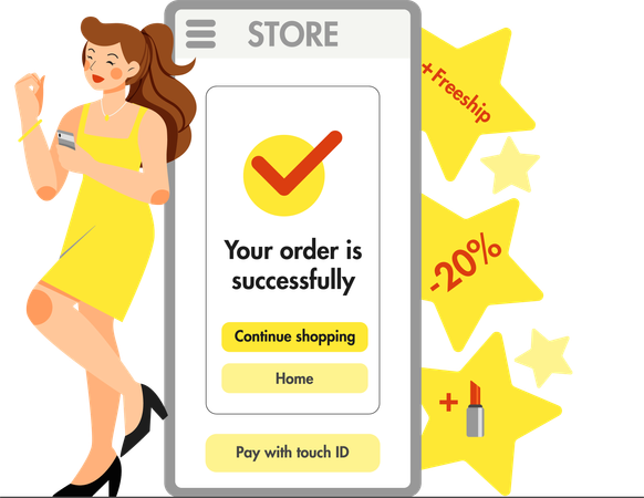 Your order is successfully placed  イラスト