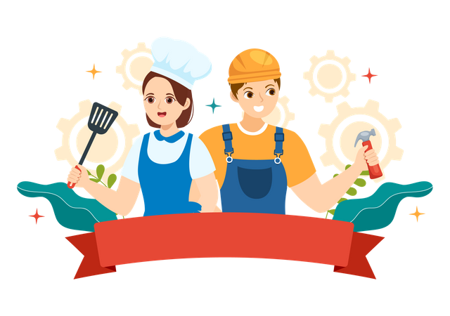 Youth with different skills  Illustration