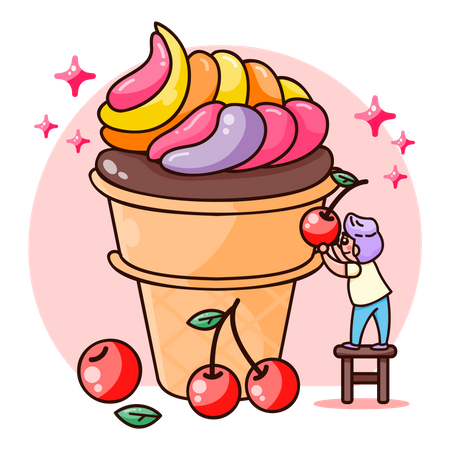 Yummy Ice Cream Illustration