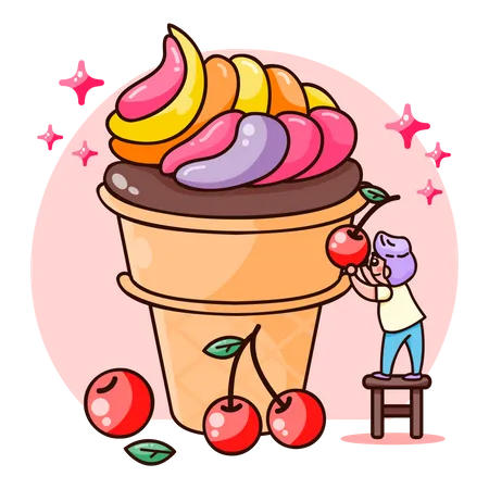 Yummy Ice Cream Illustration