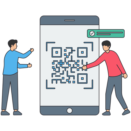 Zahlung per QR-Code  Illustration