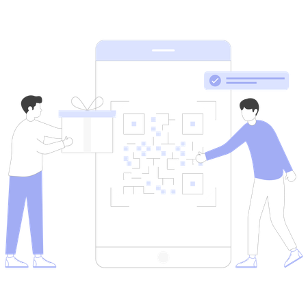 Zahlung per QR-Code  Illustration