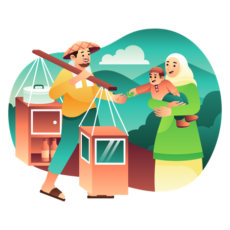 Zakat as One of Five Pillars of Islam  Illustration