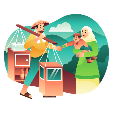 Zakat as One of Five Pillars of Islam  Illustration
