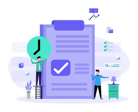 Zeitmanagement und Planung Zeitplan  Illustration