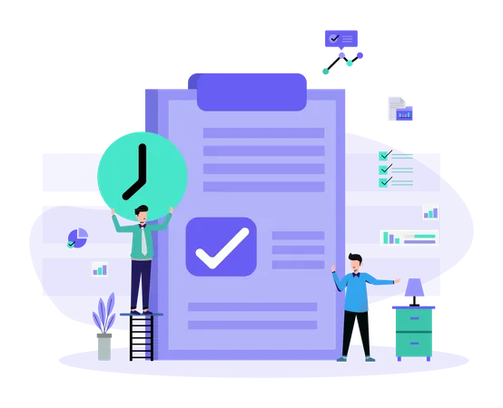 Zeitmanagement und Planung Zeitplan  Illustration