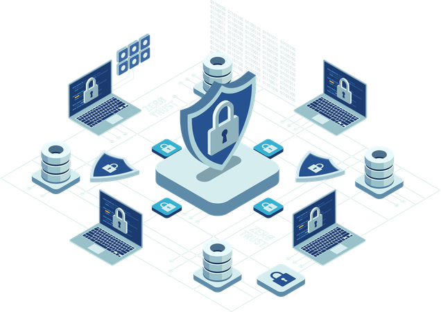 Zero Trust Security Network  Illustration