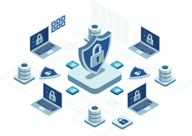 Zero Trust Security Network  Illustration